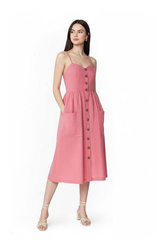 Trägerkleid in Midilänge