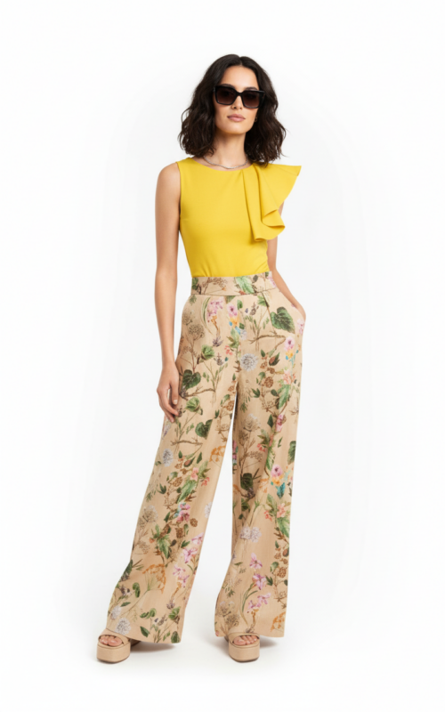 Top mit Volant-Ärmel