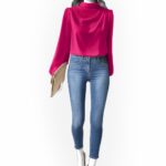 Bluse mit Schulterfalten