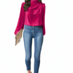 Bluse mit Schulterfalten