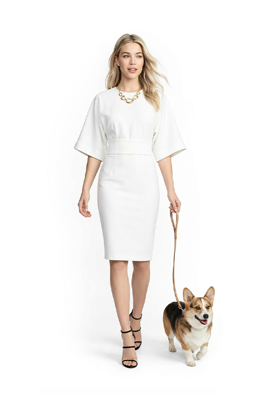 Kleid mit voluminösen Ärmel