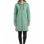 Langer Hoodie mit aufgesetzter Tasche