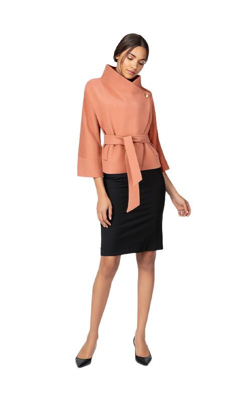 Kurzmantel mit schrägem Revers