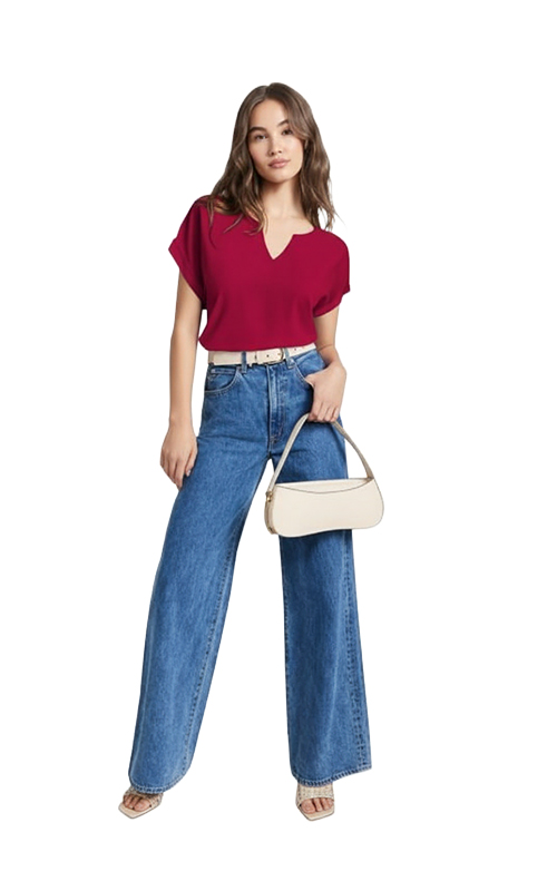 Bluse mit einteiliger Manschette