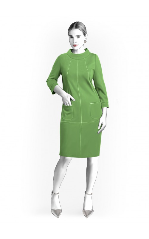 Kleid mit dekorativen Nähten