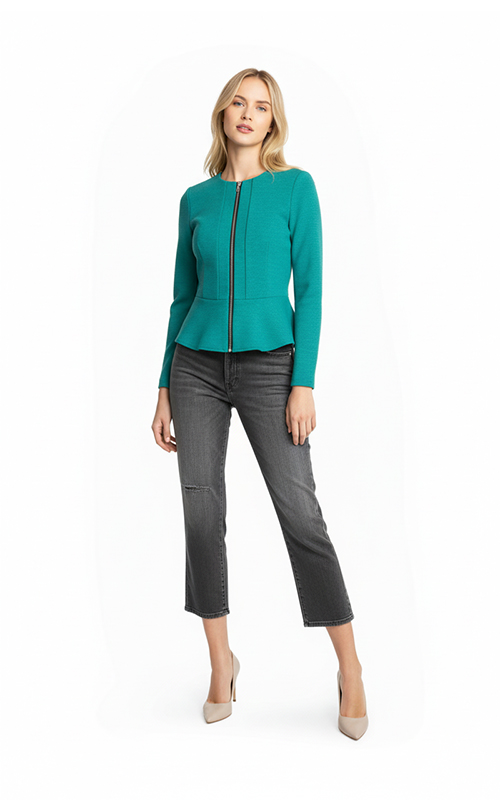 Kurzblazer mit Reißverschluss