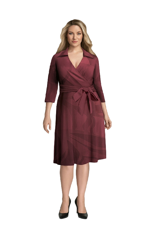 Wickelkleid mit Kragen