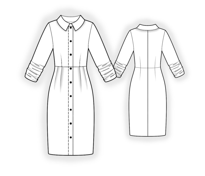 Kleid mit gefalteten Ärmeln