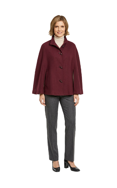 Poncho mit Stehkragen