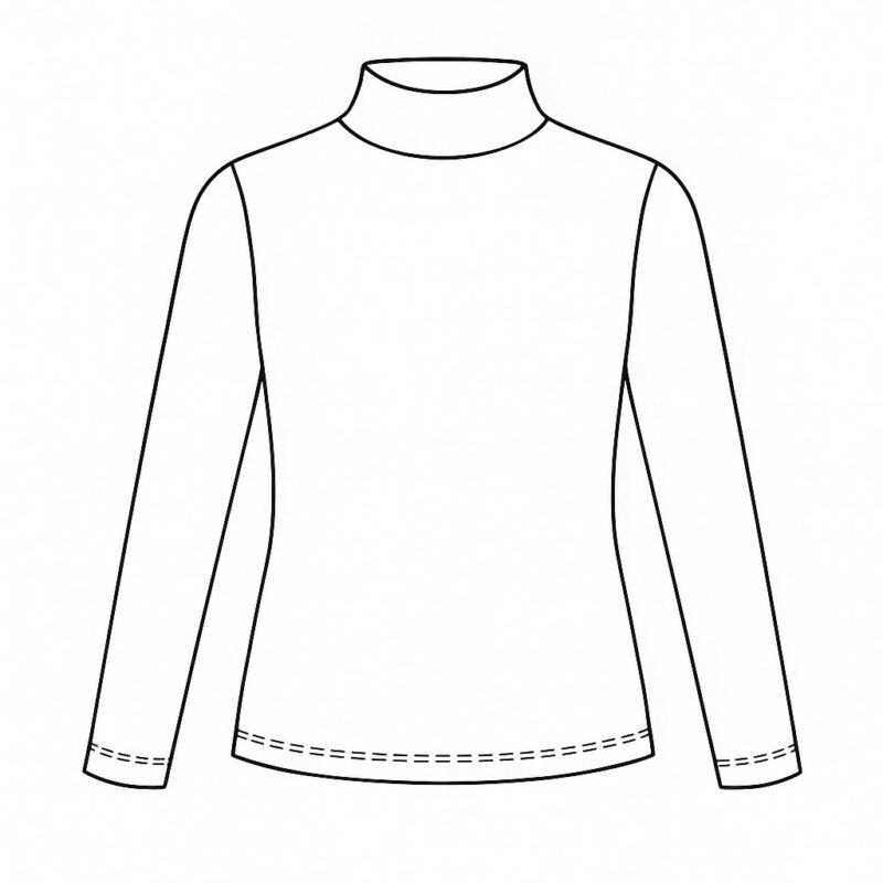 Rollkragenpullover Schnittmuster Beispiel
