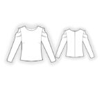 Bluse mit Falten am Ärmelkopf