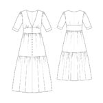 Kleid mit zweistufigem Rock Schnittmuster