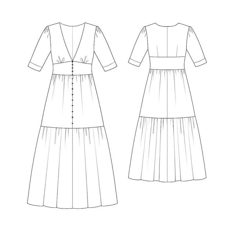 Kleid mit zweistufigem Rock Schnittmuster