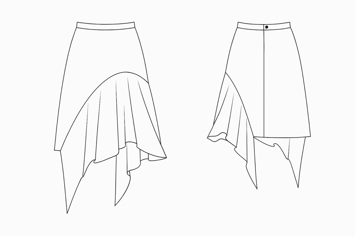 Rock mit Einsatz - Schnittmuster