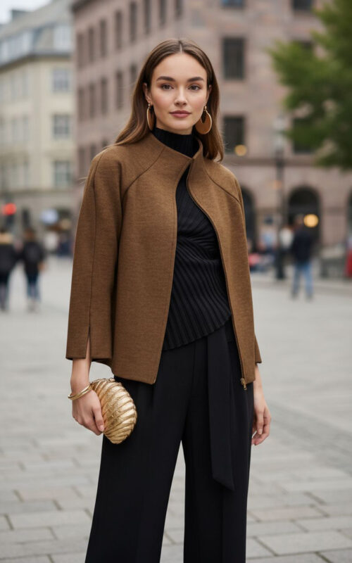 2784 – Jacke mit Reglanärmeln-braun