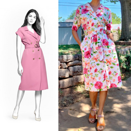 2146 - Kleid mit angesetztem Ärmel