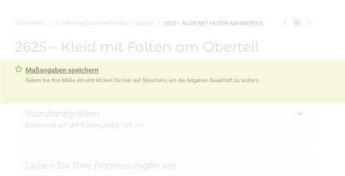 Maßangaben-Speichern