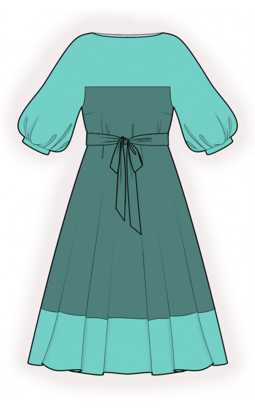 Schnittmuster Kleid mit luftigen Ärmeln