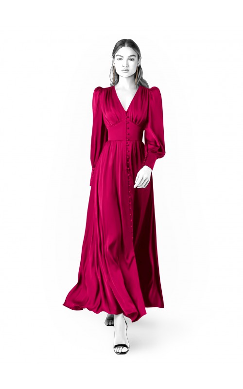 Maxikleid mit Dekoknöpfen