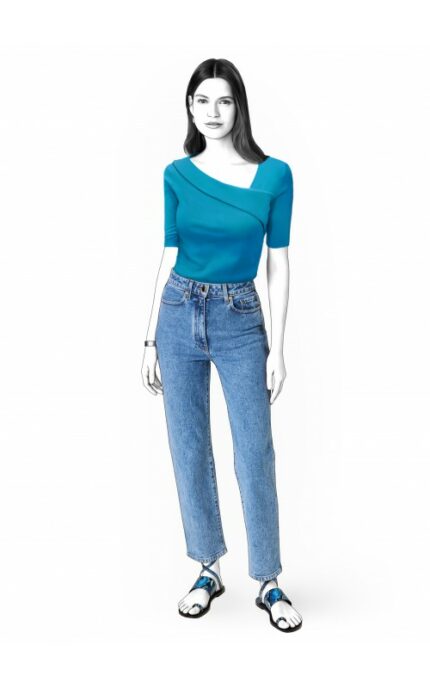 Bluse mit asymmetrischem Ausschnitt