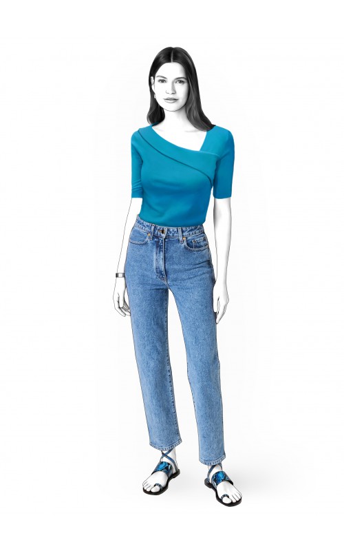 Bluse mit asymmetrischem Ausschnitt