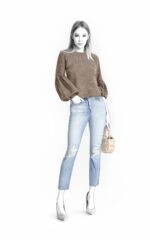 Bluse mit Raglanärmel