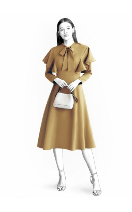 Kleid mit dekorativem Ärmel