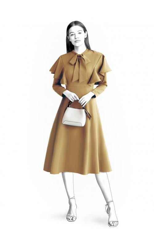 Kleid mit dekorativem Ärmel