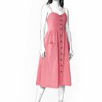 Trägerkleid in Midilänge