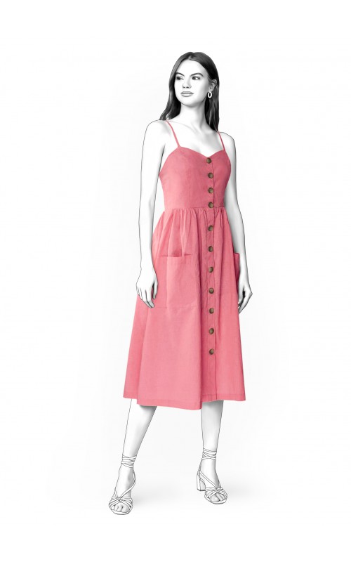 Trägerkleid in Midilänge