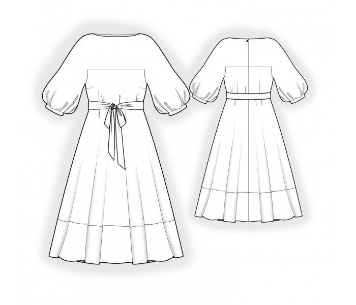 Schnittmuster Kleid mit luftigen Ärmel