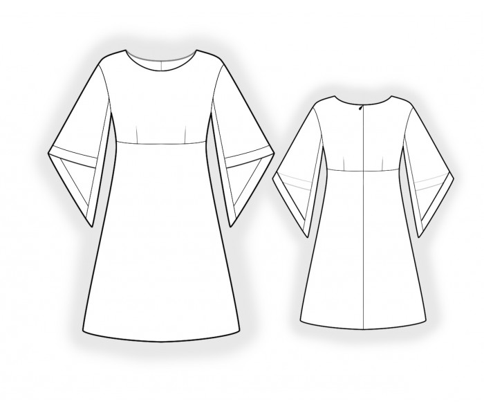 Kleid mit Chiffon-Ärmeln