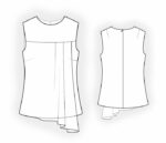 4698 - Ärmellose Bluse mit Falten – Bild 2